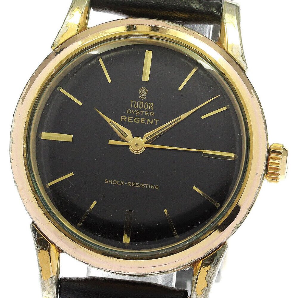 TUDOR Oyster 7959 small rose black Dial Hand Winding Men's Watch_746848